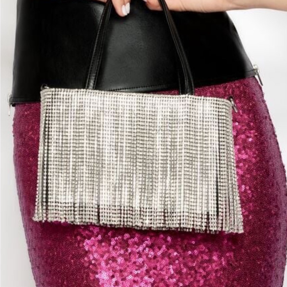 Rhinestone fringe bag